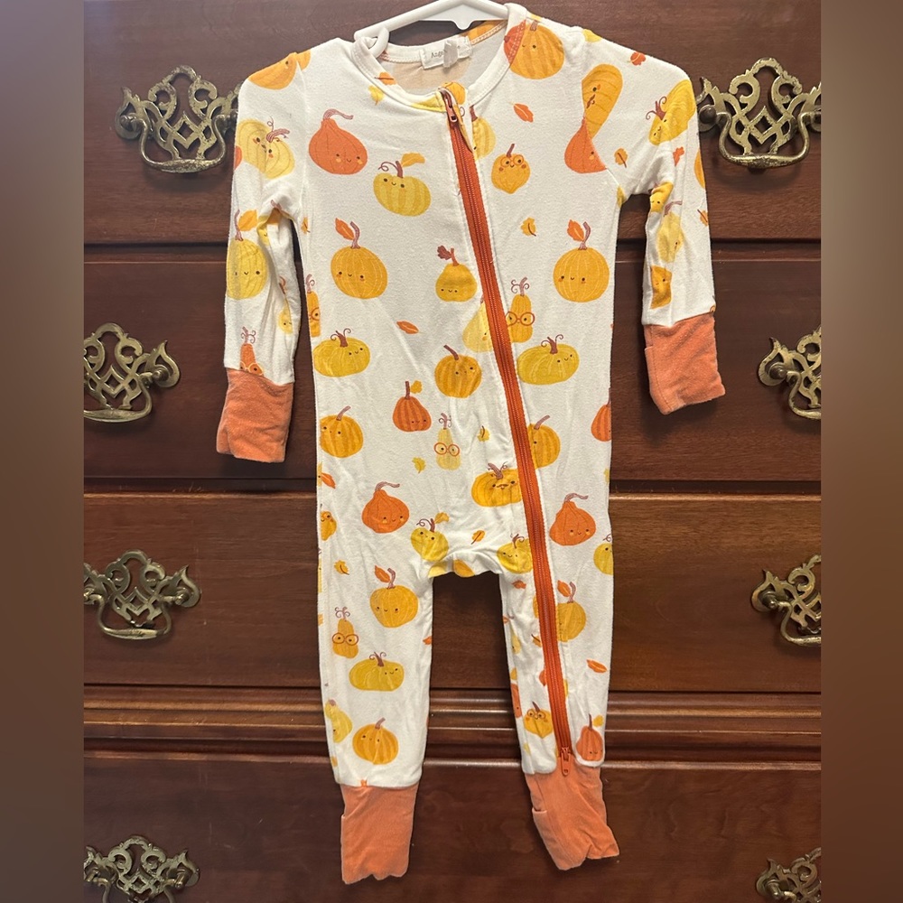 Angel Dear 2 Way Zipper Romper - Pumpkins